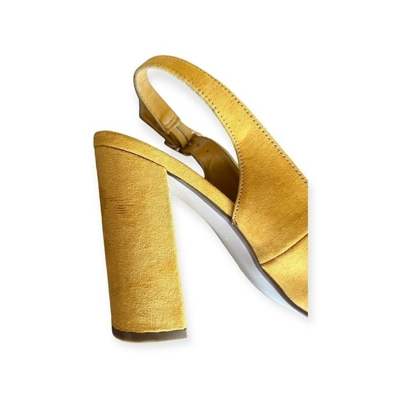 Shoe Dazzle Collen yellow shoes heels Size 9 block heel slingback - Picture 5 of 10